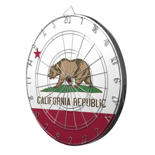 Dartboard met vlag van Californië, VS Dartbord (Voorkant Rechts)