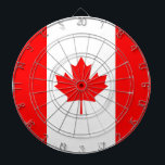 Dartboard met vlag van Canada Dartbord<br><div class="desc">Verhoog uw speelkamer met ons opvallende dartbord met de vlag van Canada, een perfecte mix van sport en nationale trots! Dit dartbord is niet alleen voor het spel; het is een viering van het Canadese erfgoed en de geest. Het levendige ontwerp toont de iconische Canadese vlag, waardoor het een opvallend...</div>