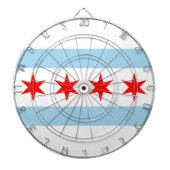 Dartboard met vlag van Chicago, Illinois, Verenigd Dartbord (Voorkant)