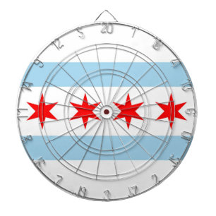Dartboard met vlag van Chicago, Illinois, Verenigd Dartbord