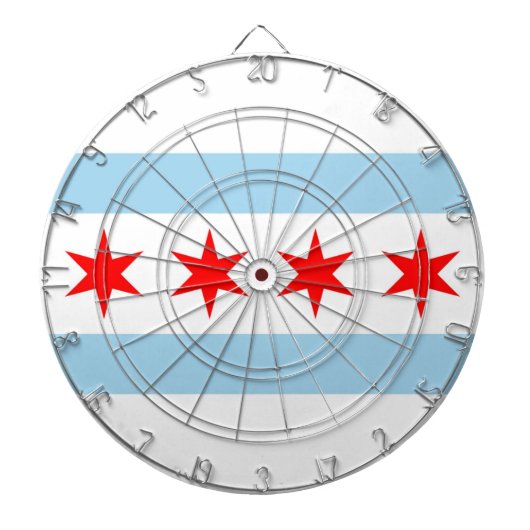 Dartboard met vlag van Chicago, Illinois, Verenigd Dartbord (Voorkant)