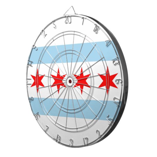 Dartboard met vlag van Chicago, Illinois, Verenigd Dartbord (Voorkant Rechts)