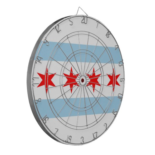Dartboard met vlag van Chicago, Illinois, Verenigd Dartbord (Voorkant Links)