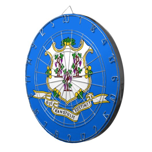 Dartboard met vlag van Connecticut, Verenigde Stat Dartbord (Voorkant Rechts)