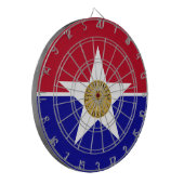Dartboard met vlag van Dallas City, VS Dartbord (Voorkant Links)