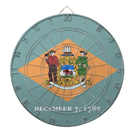 Dartboard met vlag van Delaware, Verenigde Staten Dartbord (Voorkant)