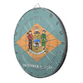 Dartboard met vlag van Delaware, Verenigde Staten Dartbord (Voorkant Rechts)
