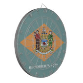 Dartboard met vlag van Delaware, Verenigde Staten Dartbord (Voorkant Links)