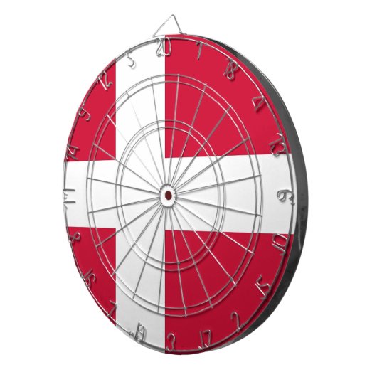 Dartboard met vlag van Denemarken Dartbord (Voorkant Rechts)