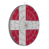 Dartboard met vlag van Denemarken Dartbord (Voorkant Links)