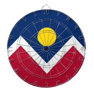 Dartboard met vlag van Denver, Colorado, Verenigde Dartbord