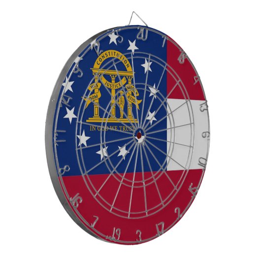 Dartboard met vlag van Georgië, Verenigde Staten Dartbord (Voorkant Links)