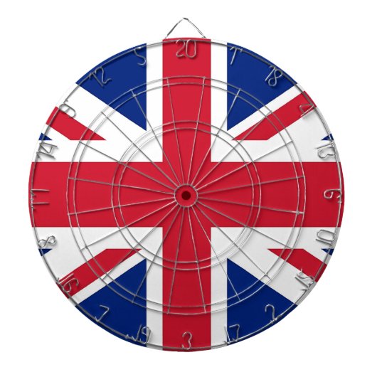 Dartboard met vlag van het Verenigd Koninkrijk Dartbord (Voorkant)