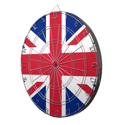 Dartboard met vlag van het Verenigd Koninkrijk Dartbord (Voorkant Rechts)