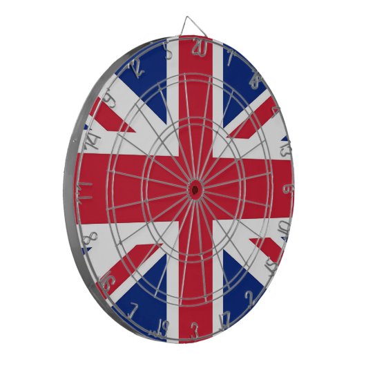 Dartboard met vlag van het Verenigd Koninkrijk Dartbord (Voorkant Links)