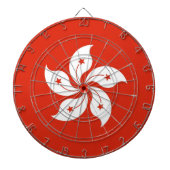 Dartboard met vlag van Hong Kong, China Dartbord (Voorkant)