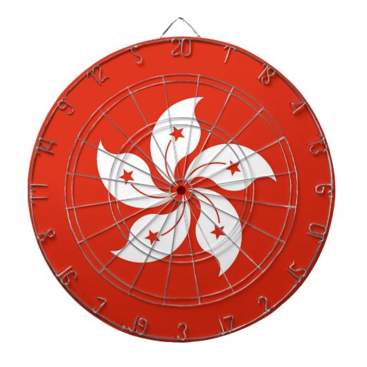 Dartboard met vlag van Hong Kong, China Dartbord (Voorkant)