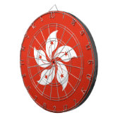 Dartboard met vlag van Hong Kong, China Dartbord (Voorkant Rechts)