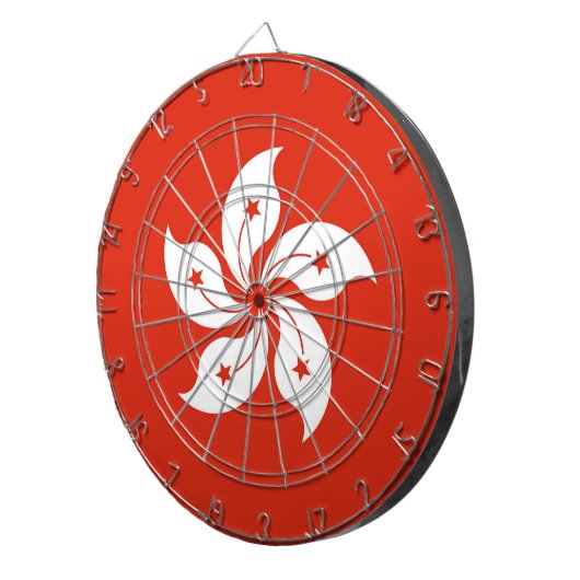 Dartboard met vlag van Hong Kong, China Dartbord (Voorkant Rechts)