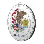 Dartboard met vlag van Illinois, Verenigde Staten Dartbord (Voorkant Rechts)