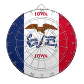 Dartboard met vlag van Iowa, Verenigde Staten Dartbord (Voorkant)