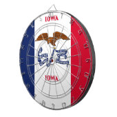 Dartboard met vlag van Iowa, Verenigde Staten Dartbord (Voorkant Rechts)