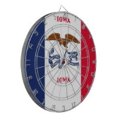 Dartboard met vlag van Iowa, Verenigde Staten Dartbord (Voorkant Links)