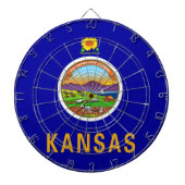 Dartboard met vlag van Kansas, Verenigde Staten Dartbord (Voorkant)