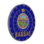 Dartboard met vlag van Kansas, Verenigde Staten Dartbord (Voorkant Links)