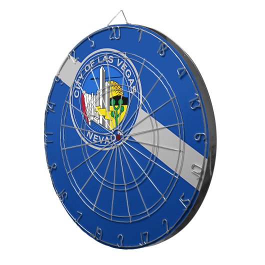 Dartboard met vlag van Las Vegas City, VS Dartbord (Voorkant Rechts)