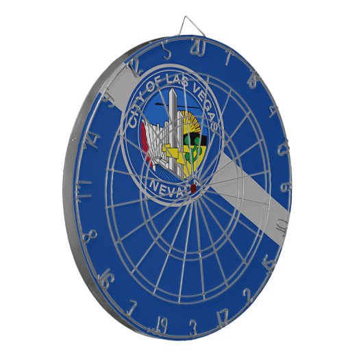 Dartboard met vlag van Las Vegas City, VS Dartbord (Voorkant Links)