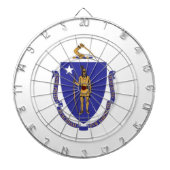 Dartboard met vlag van Massachusetts, Verenigde St Dartbord (Voorkant)