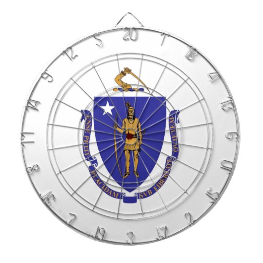 Dartboard met vlag van Massachusetts, Verenigde St Dartbord (Voorkant)
