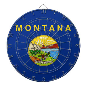 Dartboard met vlag van Montana, Verenigde Staten Dartbord