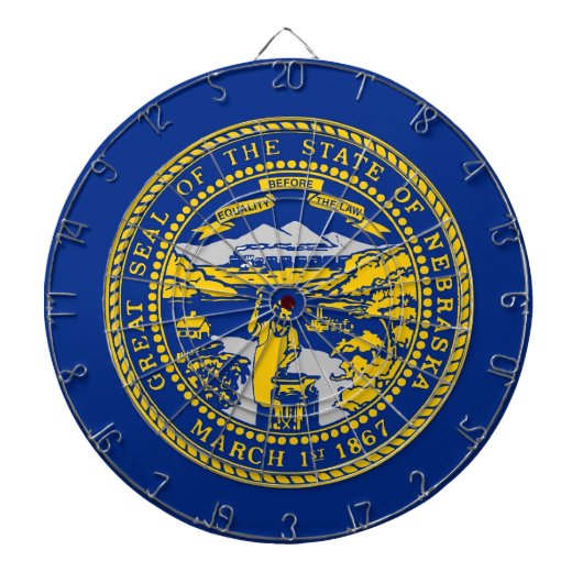 Dartboard met vlag van Nebraska, Verenigde Staten Dartbord (Voorkant)
