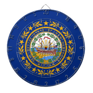 Dartboard met vlag van New Hampshire, Verenigde St Dartbord