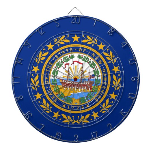 Dartboard met vlag van New Hampshire, Verenigde St Dartbord (Voorkant)