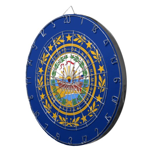 Dartboard met vlag van New Hampshire, Verenigde St Dartbord (Voorkant Rechts)