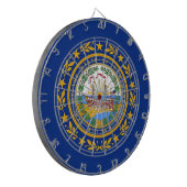 Dartboard met vlag van New Hampshire, Verenigde St Dartbord (Voorkant Links)