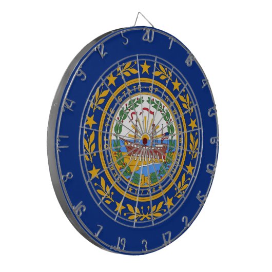 Dartboard met vlag van New Hampshire, Verenigde St Dartbord (Voorkant Links)
