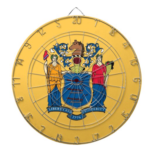 Dartboard met vlag van New Jersey, VS Dartbord (Voorkant)