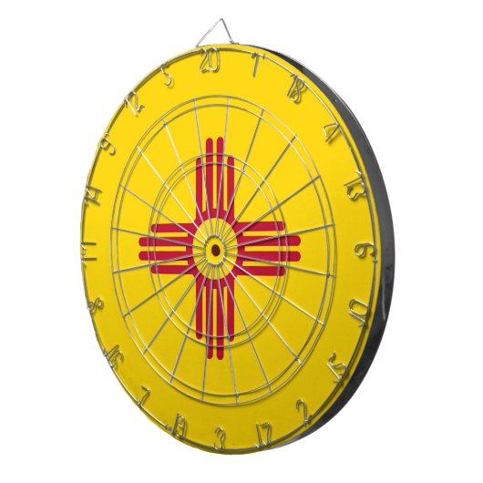 Dartboard met vlag van New Mexico, VS Dartbord (Voorkant Rechts)