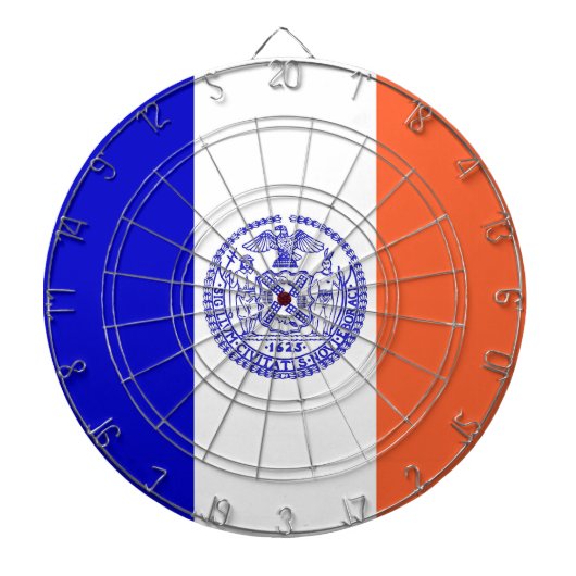 Dartboard met vlag van New York, Verenigde Staten Dartbord (Voorkant)