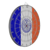 Dartboard met vlag van New York, Verenigde Staten Dartbord (Voorkant Links)