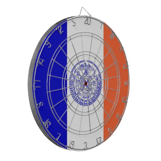 Dartboard met vlag van New York, Verenigde Staten Dartbord (Voorkant Links)
