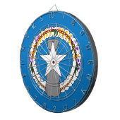 Dartboard met Vlag van Noordelijke Marianen, Veren Dartbord (Voorkant Rechts)