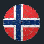 Dartboard met Vlag van Noorwegen Dartbord<br><div class="desc">Voeg een dynamische flair toe aan uw speelkamer met ons exclusieve dartbord met de vlag van Noorwegen! Dit dartbord is met precisie en zorg vervaardigd en is niet alleen een game-accessoire; het is een viering van de levendige cultuur en nationale trots van Noorwegen. Het prachtige ontwerp toont prominent de iconische...</div>