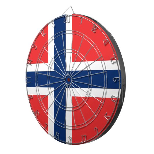 Dartboard met Vlag van Noorwegen Dartbord (Voorkant Rechts)