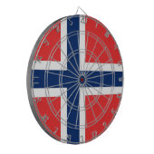 Dartboard met Vlag van Noorwegen Dartbord (Voorkant Links)