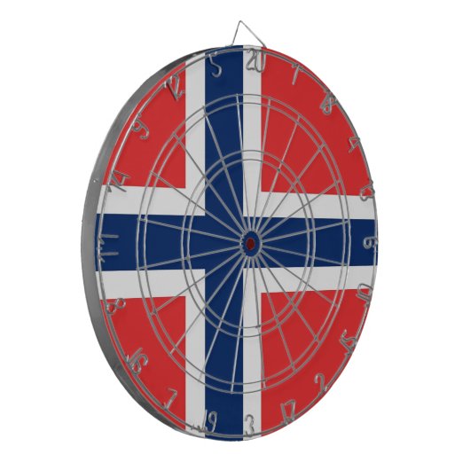 Dartboard met Vlag van Noorwegen Dartbord (Voorkant Links)